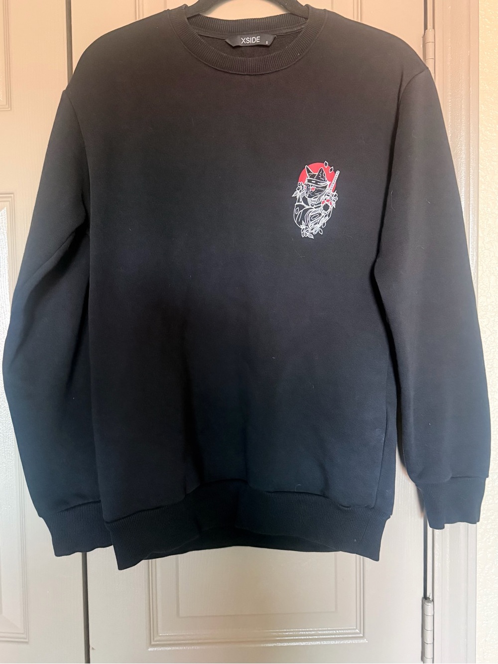 Black Graphic Crewneck Sweater